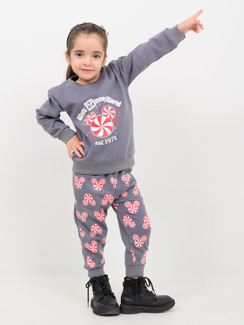 Candy Land Cozy Fleece Suit (Charcoal Grey)