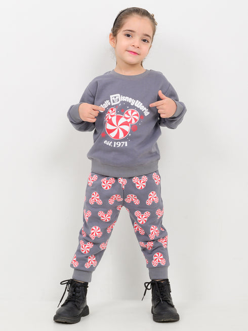 Candy Land Cozy Fleece Suit (Charcoal Grey)