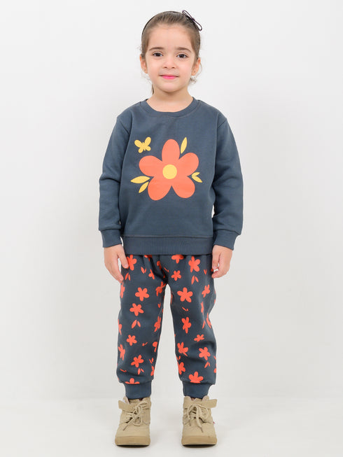 Happy Bloom Fleece Suit (Dark Grey)