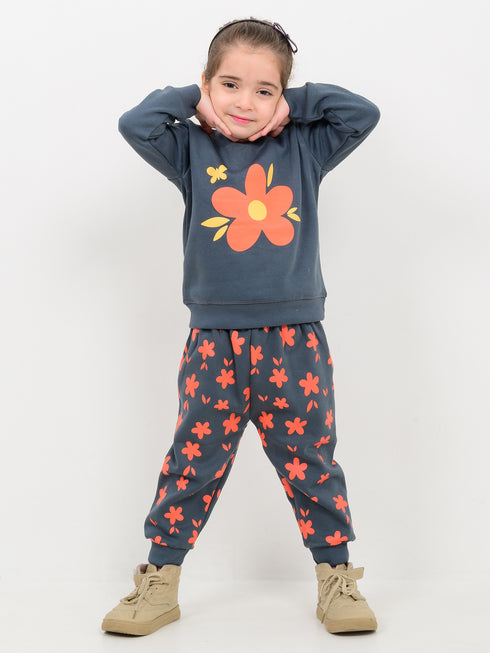 Happy Bloom Fleece Suit (Dark Grey)