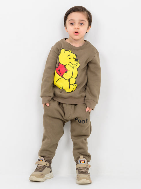Charming Pooh Bear Fleece Suit (Woodland Brown)