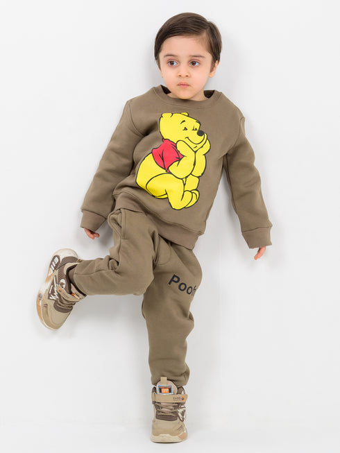 Charming Pooh Bear Fleece Suit (Woodland Brown)