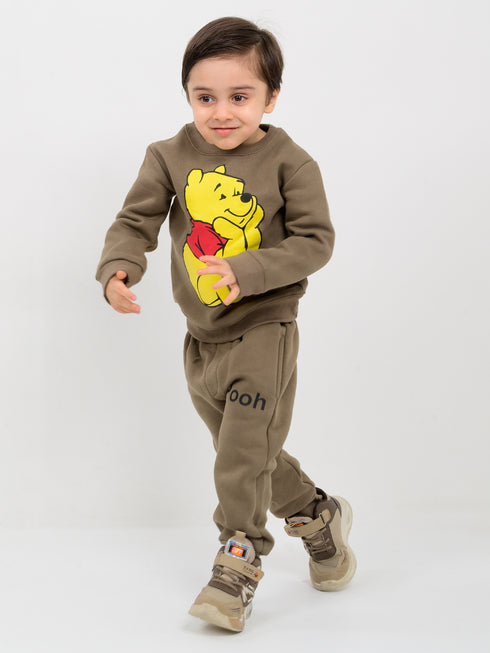 Charming Pooh Bear Fleece Suit (Woodland Brown)