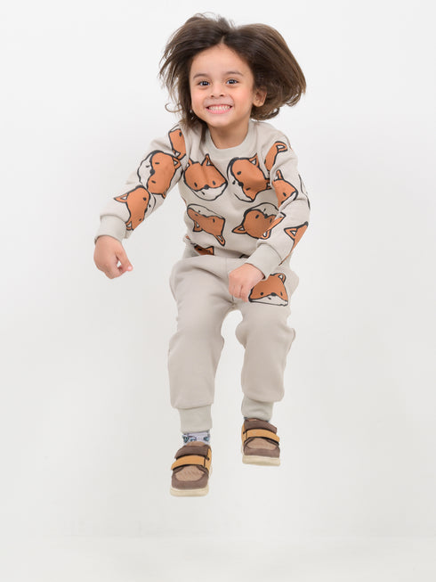 Tiny Fox Adventure Fleece Suit (Beige)