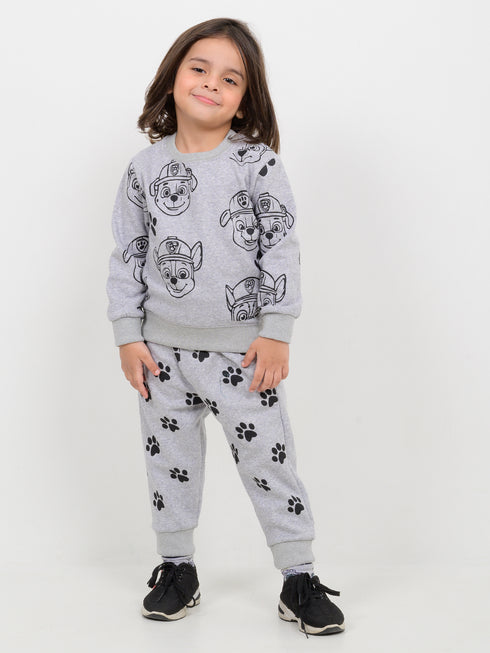 Paw Champ Themed Fleece Suit (Grey)