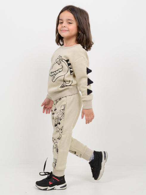 Spikey Rex Themed Fleece Suit (Beige)