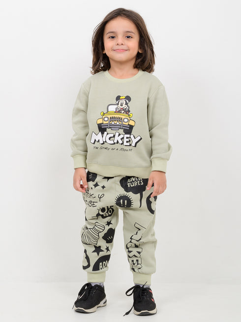 Adventurous Mickey Fleece Suit (Light Green)