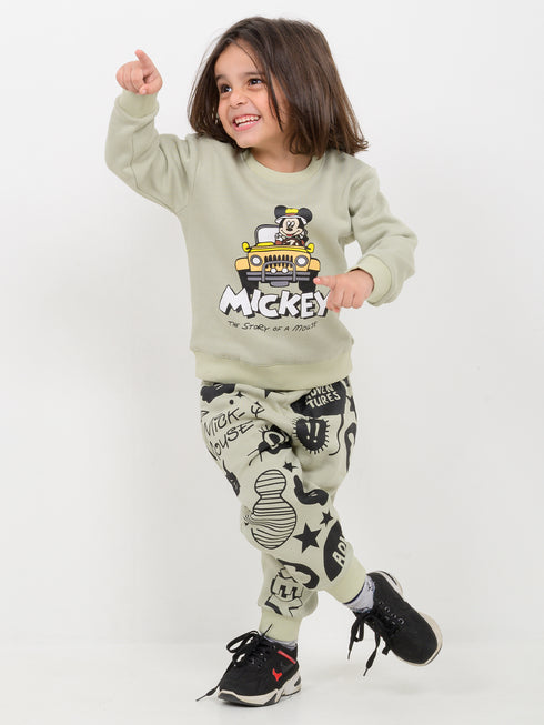 Adventurous Mickey Fleece Suit (Light Green)