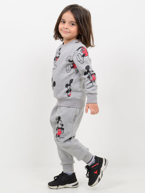 Little Mickey Themed Fleece Suit (Heather Gray)