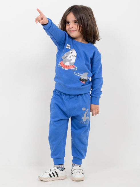 Shark Splash Fleece Suit (Ocean Blue)