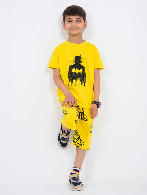 Dark Knight Bold Cotton Short Set (Yellow)