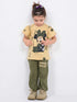 Frill Sleeves Minnie Chic Cotton Trouser Set (Olive Green)