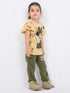 Frill Sleeves Minnie Chic Cotton Trouser Set (Olive Green)