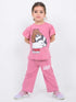 Frill Sleeves We Bare Bears Cotton Trouser Set (Pink)