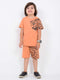 Leopard Power Cotton Short Set (Rust Orange)