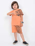 Leopard Power Cotton Short Set (Rust Orange)