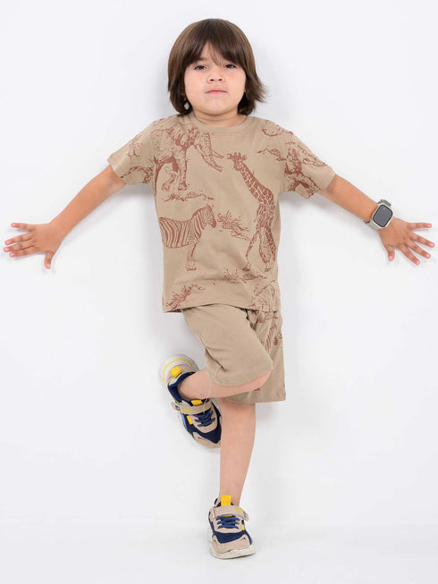 Safari Scout Cotton Short Set (Beige)