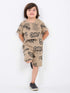 Chillin Graffiti Cotton Short Set (Beige)