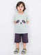 Panda Peek-a-Boo Cotton Short Set (Mint Green & Charcoal)