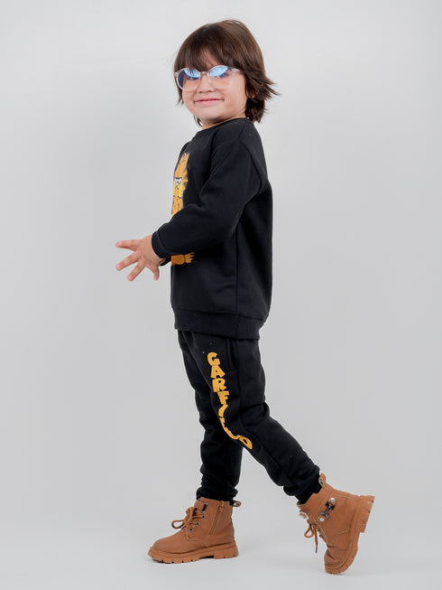 Garfield Printed Fleece Suit (Black)