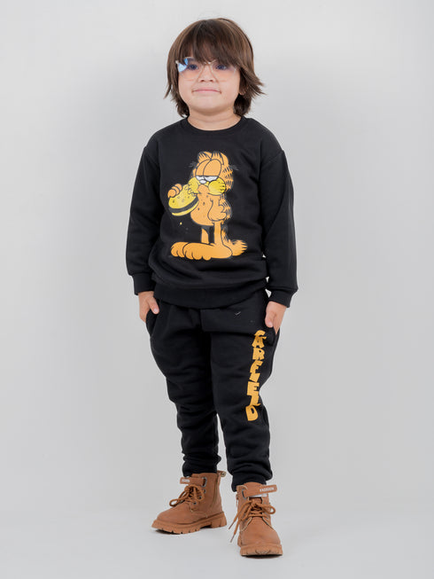 Garfield Printed Fleece Suit (Black)