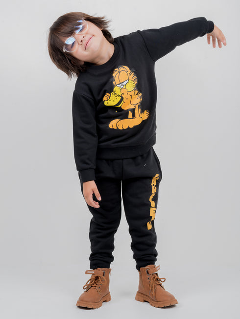 Garfield Printed Fleece Suit (Black)