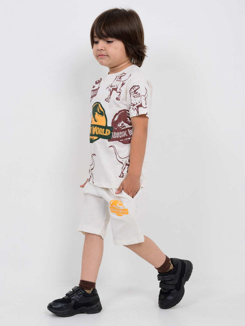 Jurassic World Cotton Short Set (Beige)