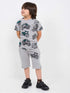 Tractor Themed Cotton Short Set (Gray)