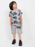 Tractor Themed Cotton Short Set (Gray)