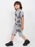 Tractor Themed Cotton Short Set (Gray)