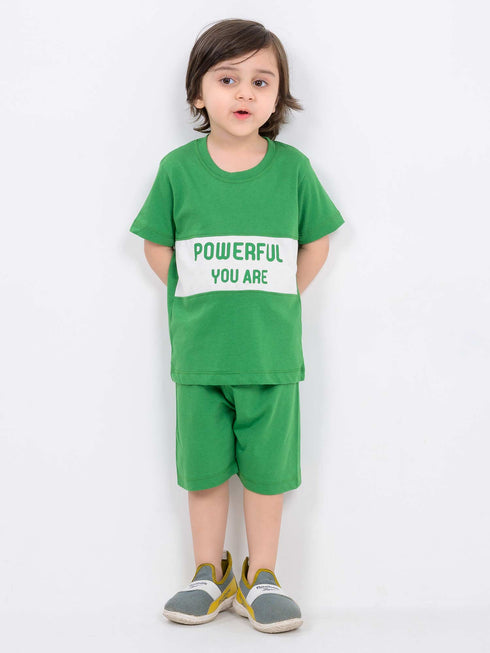 Powerful You Are Cotton Short Set (Green)