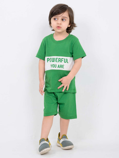 Powerful You Are Cotton Short Set (Green)