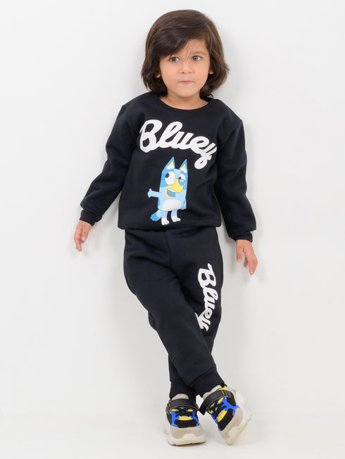 Bluey Themed Fleece Suit (Deep Black)