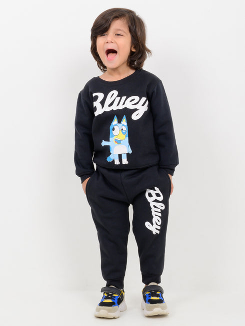 Bluey Themed Fleece Suit (Deep Black)