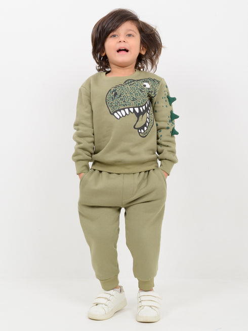 Dino Vibe Fleece Suit (Jurassic Green)