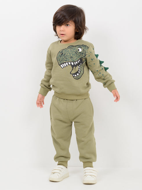 Dino Vibe Fleece Suit (Jurassic Green)