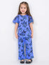 Frill Sleeves Butterfly Breeze Cotton Trouser Set (Blue)