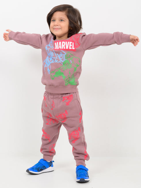 Mighty Marvel Themed Fleece Suit (Mauve)