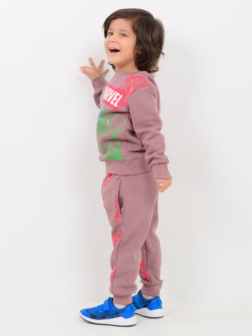 Mighty Marvel Themed Fleece Suit (Mauve)