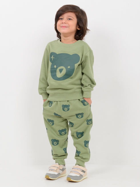 Honey Bear Themed Fleece Suit (Green)