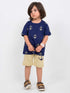 Little Sailor Oversized Cotton Short Set (Navy-Beige)