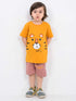 Tiny Tiger Cotton Short Set (Yellow & Dusty Rose)