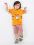 Tiny Tiger Cotton Short Set (Yellow & Dusty Rose)