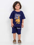 Oversized Scooby Trails Cotton Short Set (Navy)