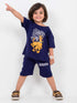 Oversized Scooby Trails Cotton Short Set (Navy)