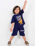 Oversized Scooby Trails Cotton Short Set (Navy)