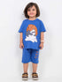 Oversized We Bare Bears Cotton Short Set (Blue)