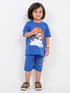 Oversized We Bare Bears Cotton Short Set (Blue)