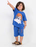 Oversized We Bare Bears Cotton Short Set (Blue)
