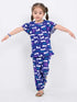 Frill Sleeves Catnap Couture Cotton Trouser Set (Catberry Blue)